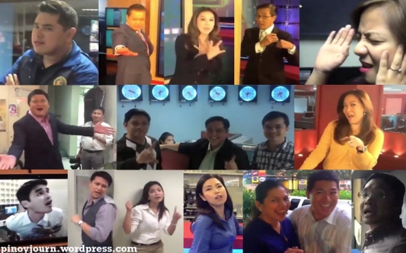 Composite screenshot of ABS-CBN journalists in video cover of I Want It That Way